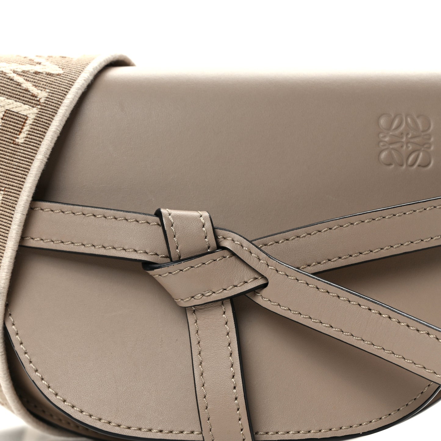 Calfskin Jacquard Mini Gate Dual Bag Sand