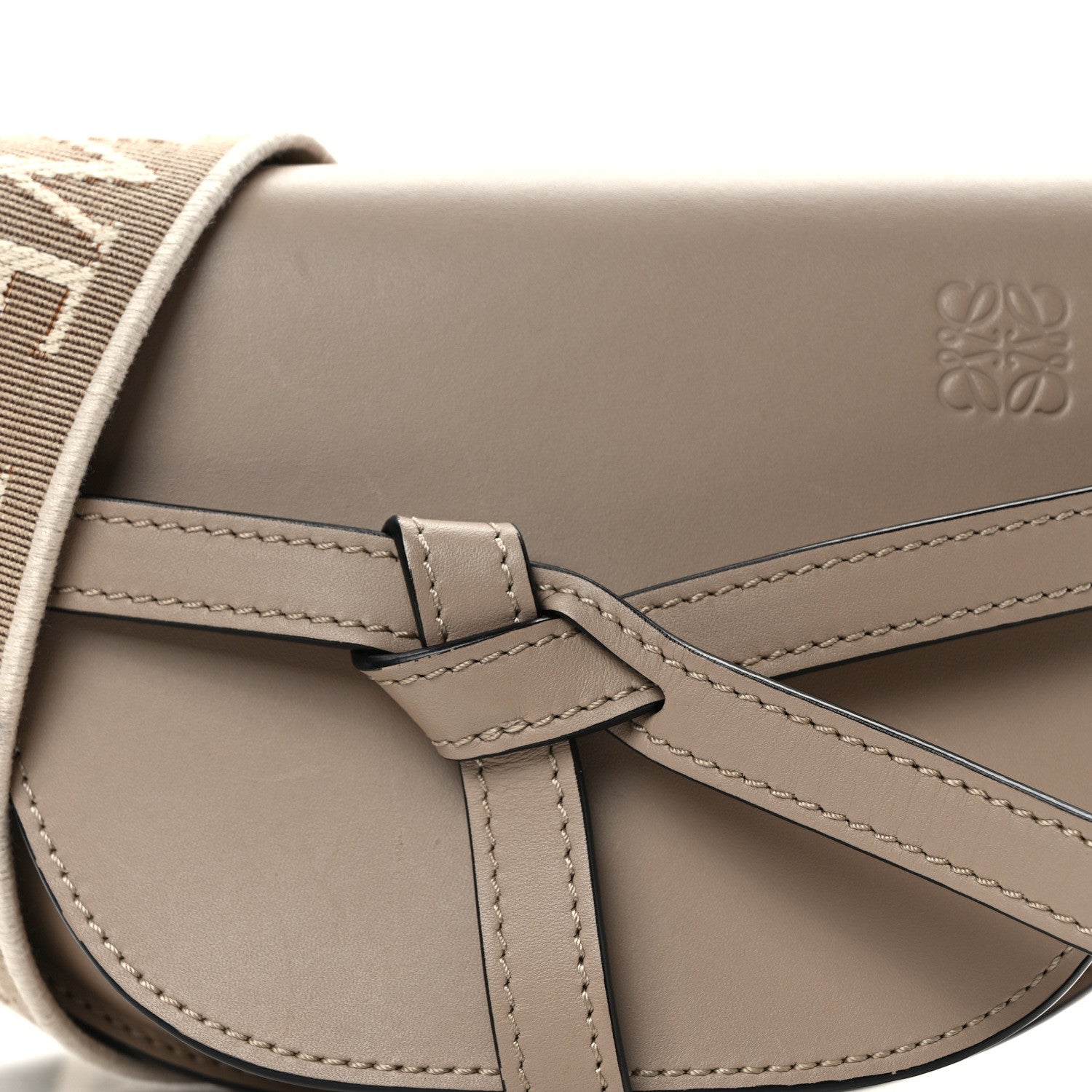 Loewe Calfskin Jacquard Mini Gate Dual Bag Sand 7 of 12