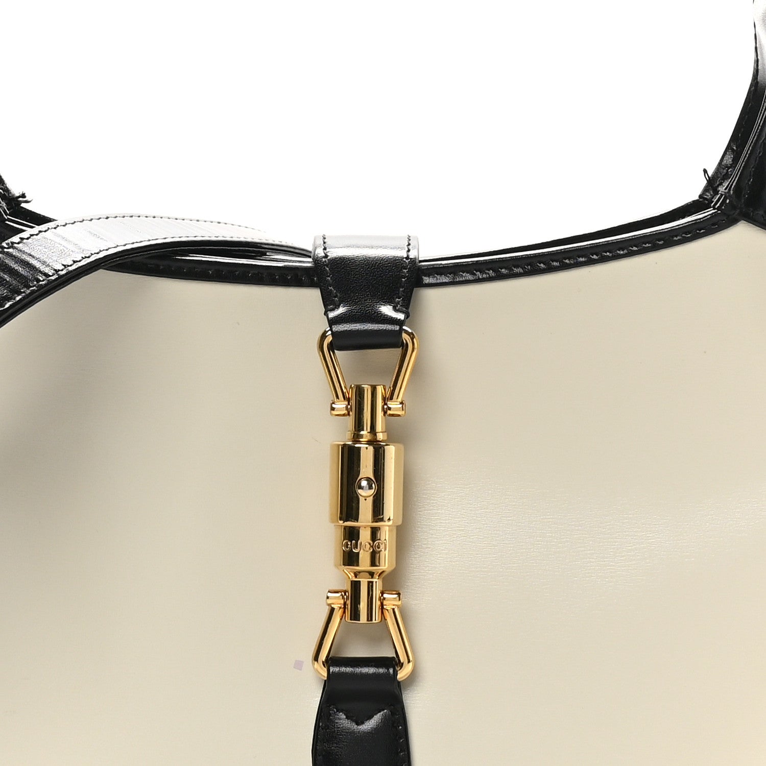 Gucci Boarded Dyana Lux Calfskin Bi-Color Small Jackie 1961 Hobo Mystic White Black 8 of 13