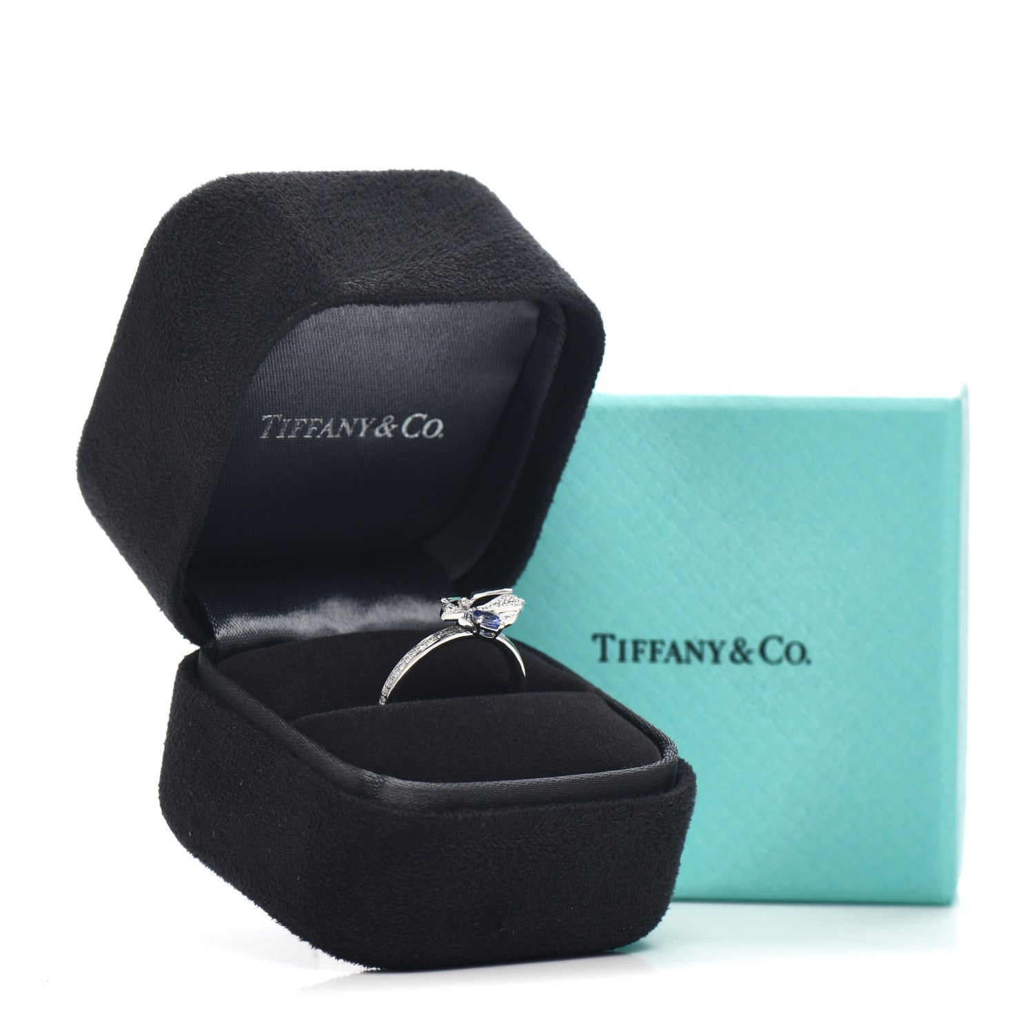 Tiffany Platinum Diamond Tanzanite Paper Flowers Firefly Ring 52 6 6 of 6