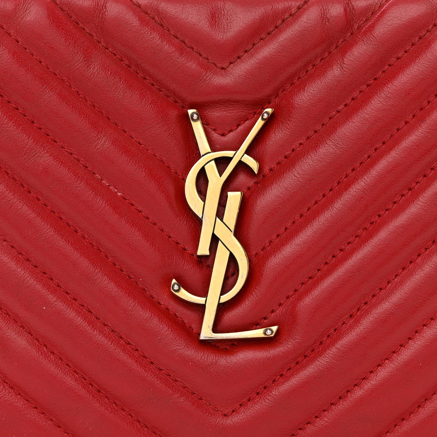 Saint Laurent Calfskin Matelasse Monogram Lou Camera Bag Rouge Eros 8 of 14