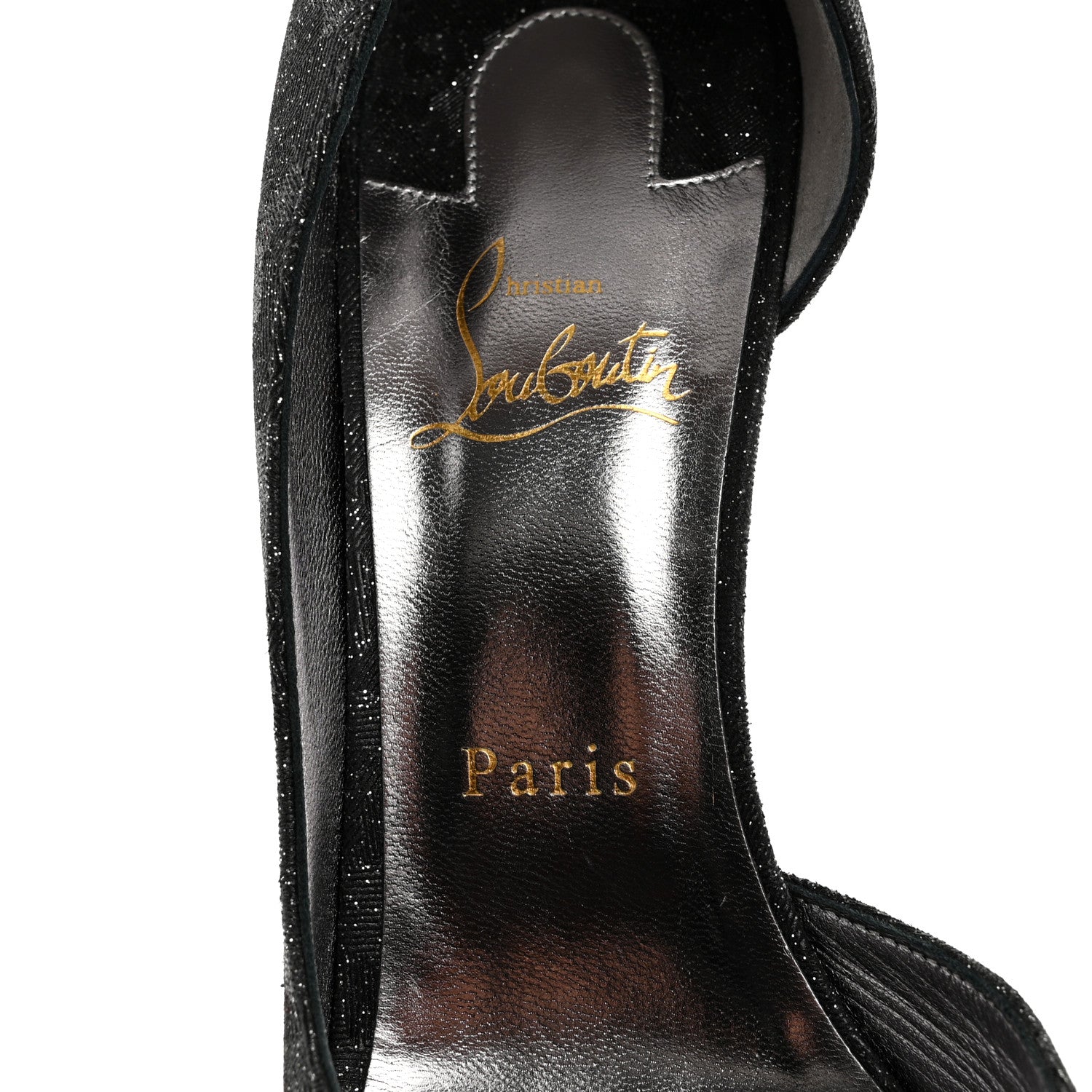 Christian Louboutin Glitter Iriza Kid Flinstar 100 Pumps 41 Black 7 of 11