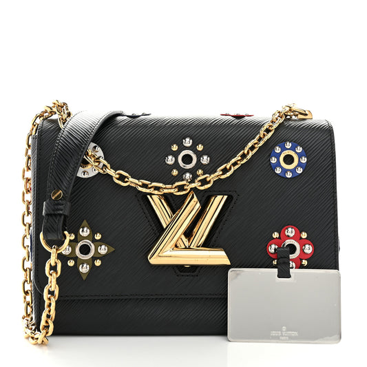 Epi Mechanical Flowers Twist Shoulder Bag MM Black