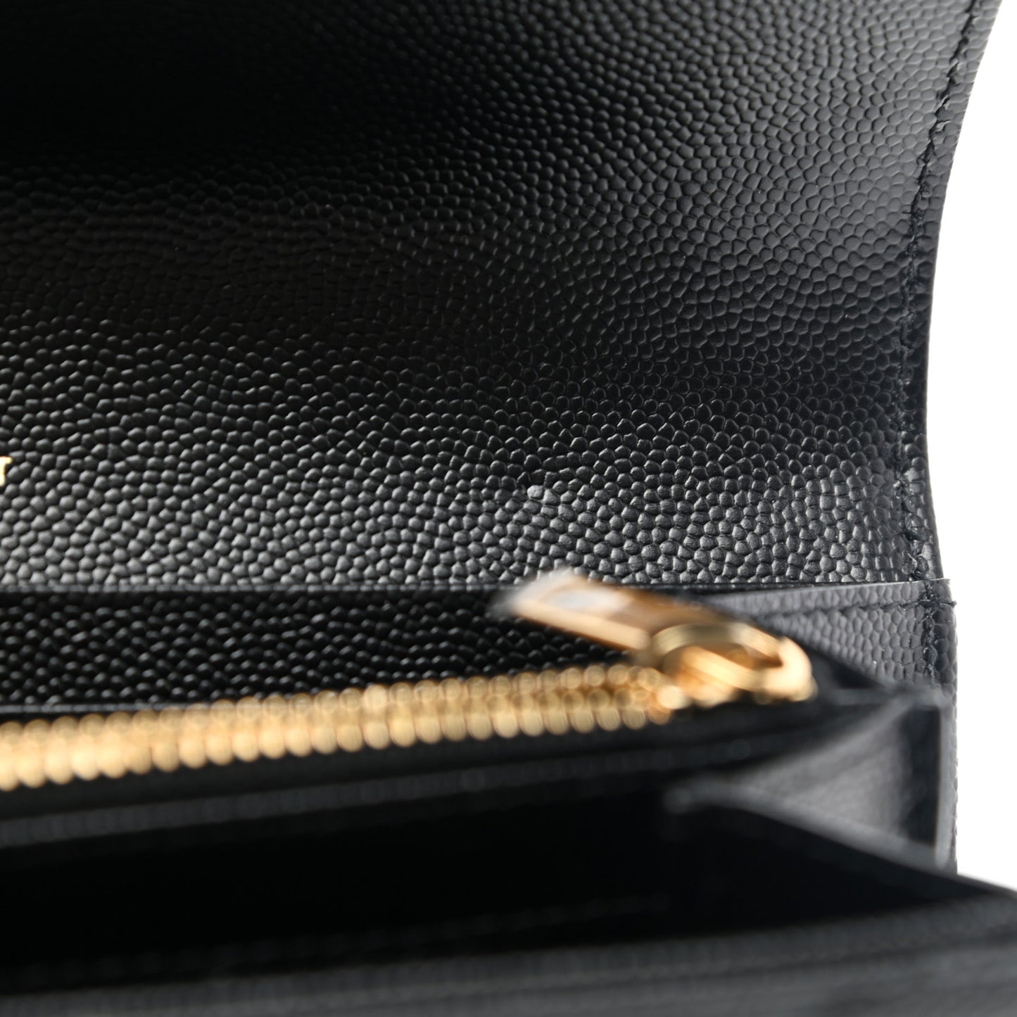 Grain De Poudre Matelasse Chevron Monogram Flap Wallet Black