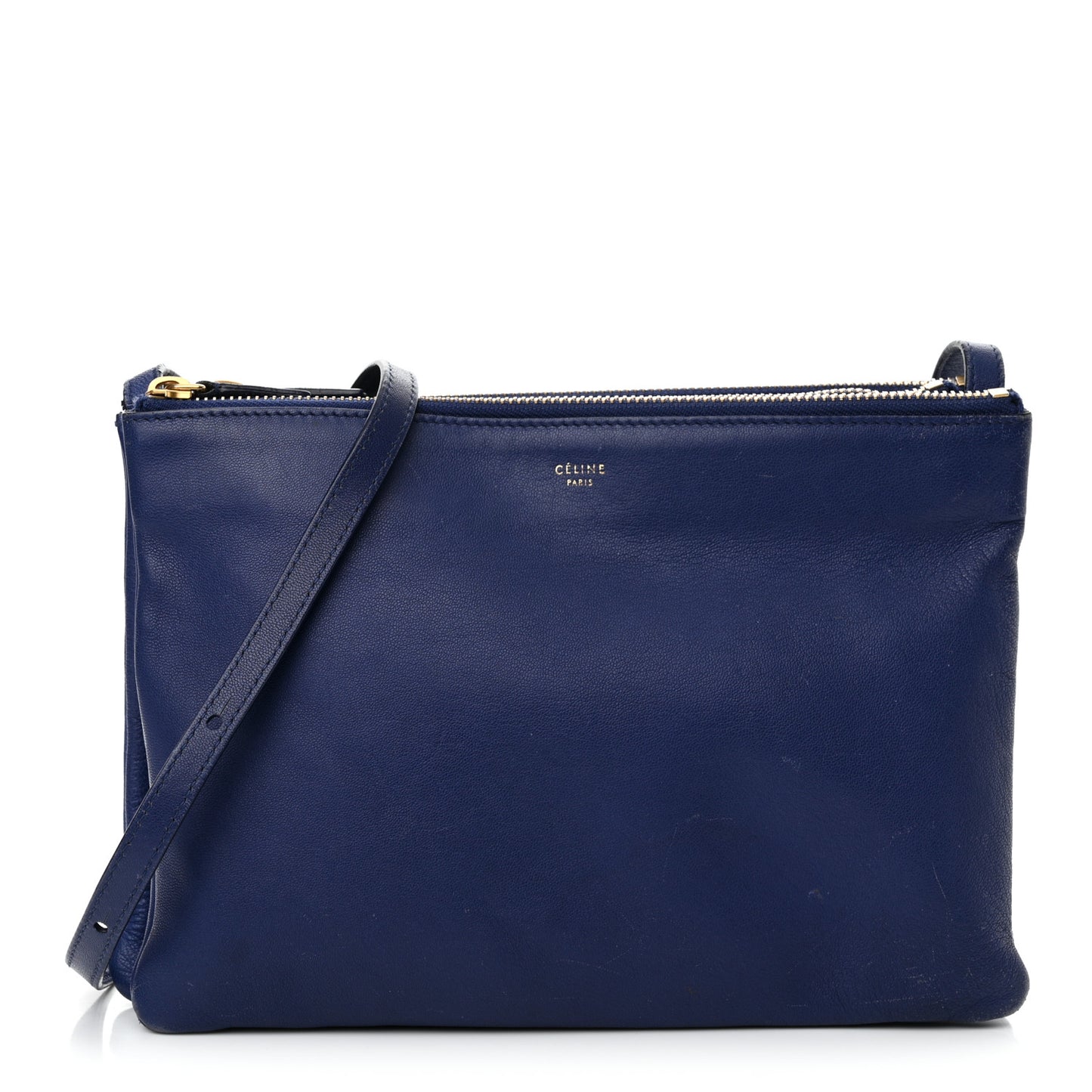 Lambskin Large Trio Crossbody Bag Indigo