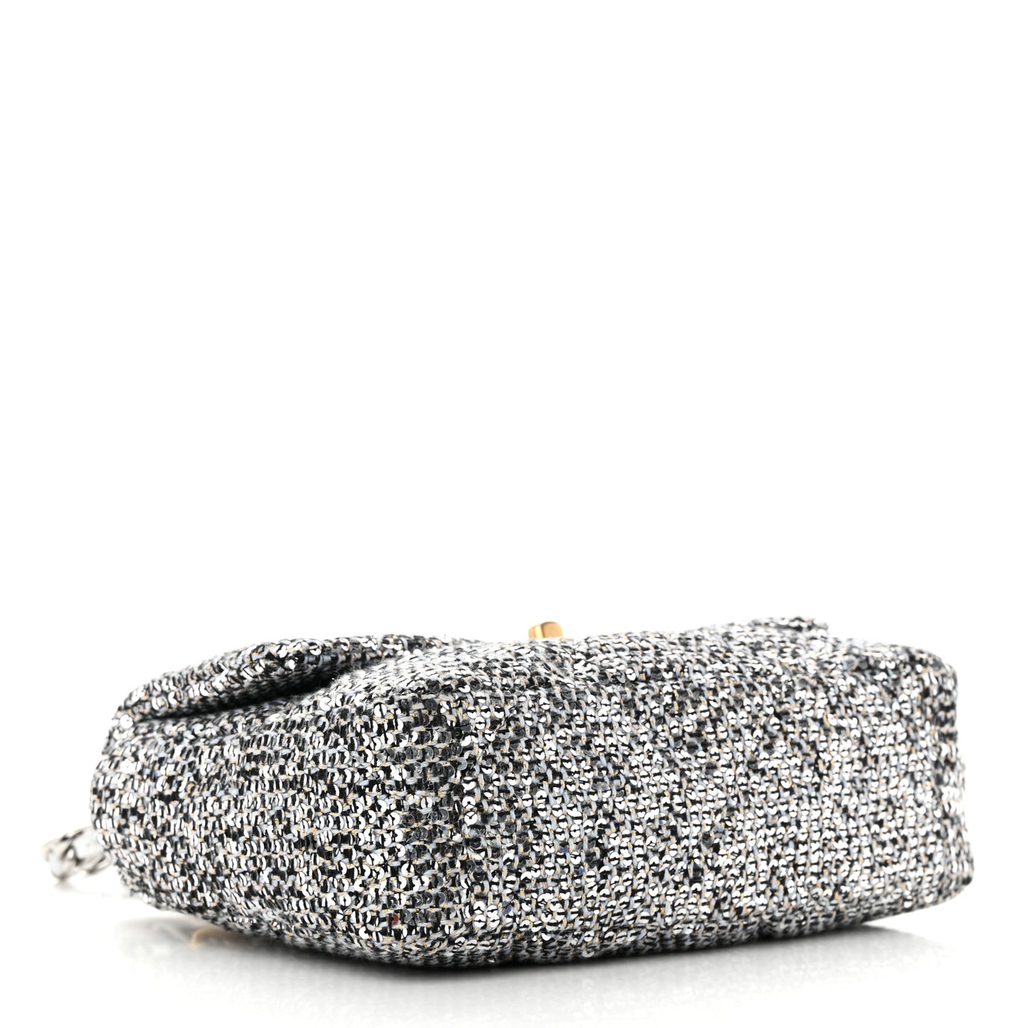Sequin Quilted Medium Chanel 19 Flap Silver
