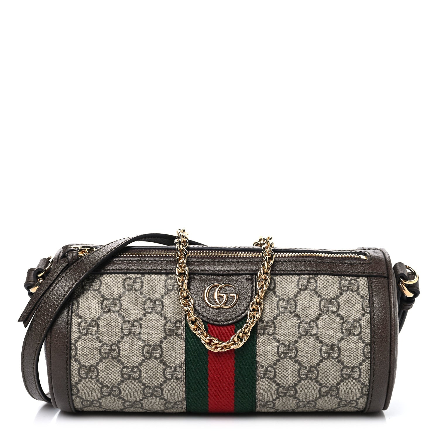 Gucci GG Supreme Monogram Textured Dollar Calfskin Web Small 