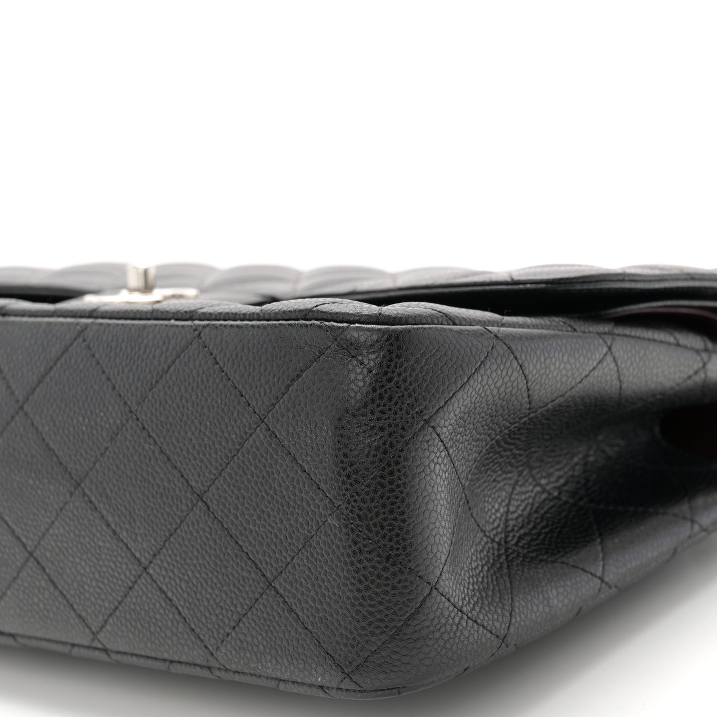 Caviar Quilted Jumbo Double Flap Black