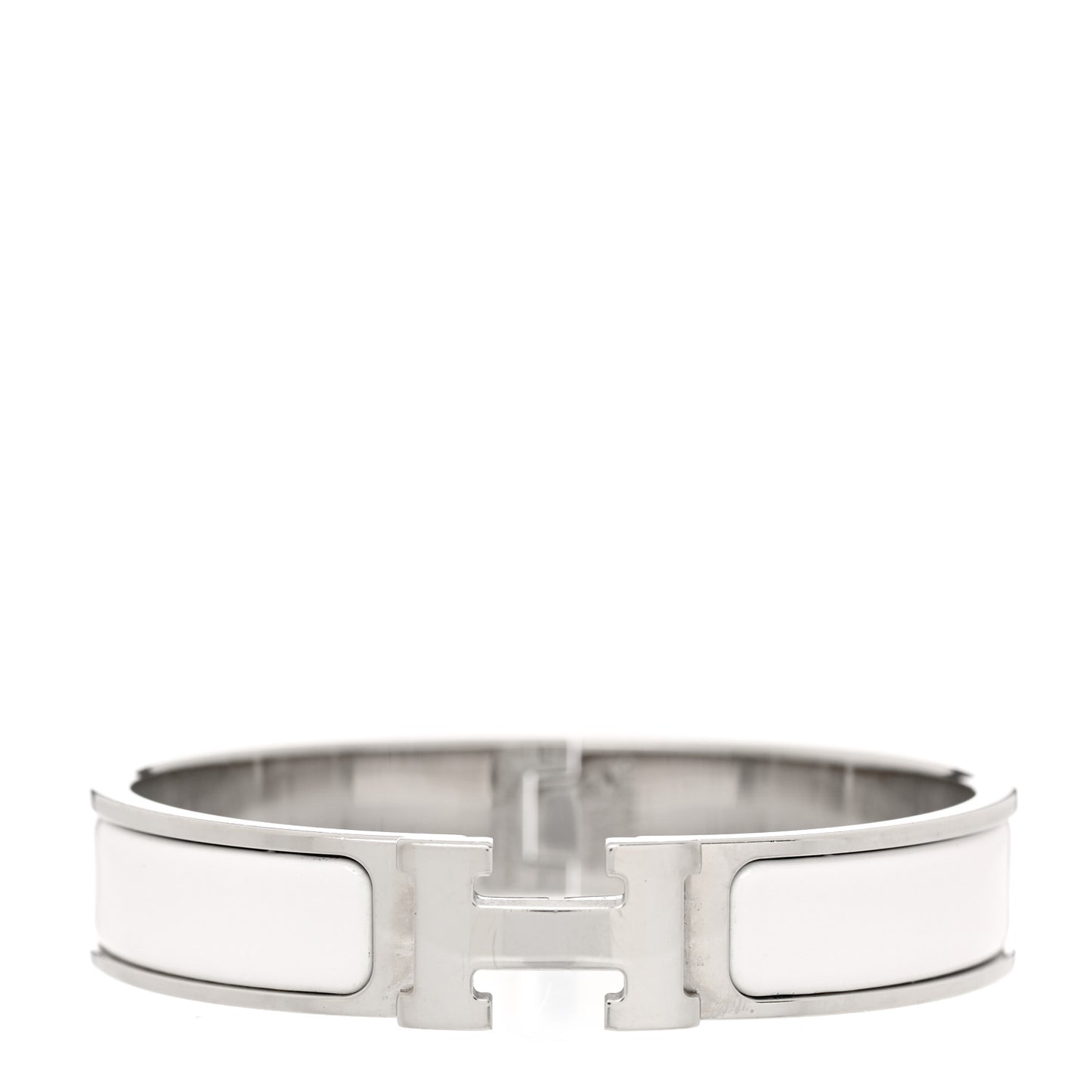 Enamel Narrow Clic Clac H Bracelet PM White