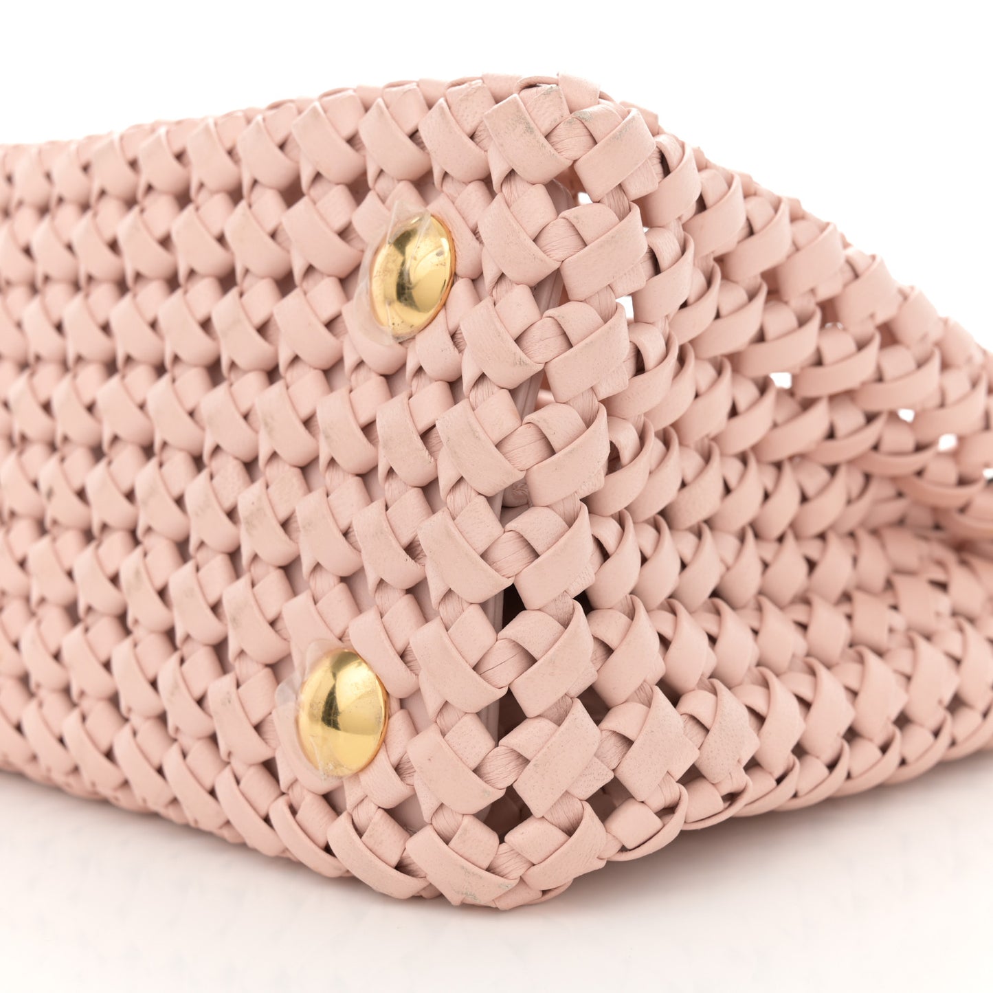 Nappa Woven Mini Peekaboo Iconic Satchel Rosa Confetto