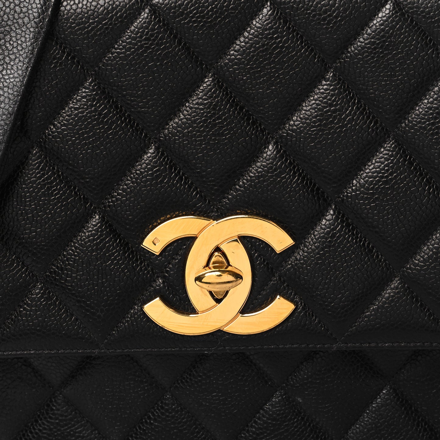 Caviar Quilted Jumbo Square Flap Black