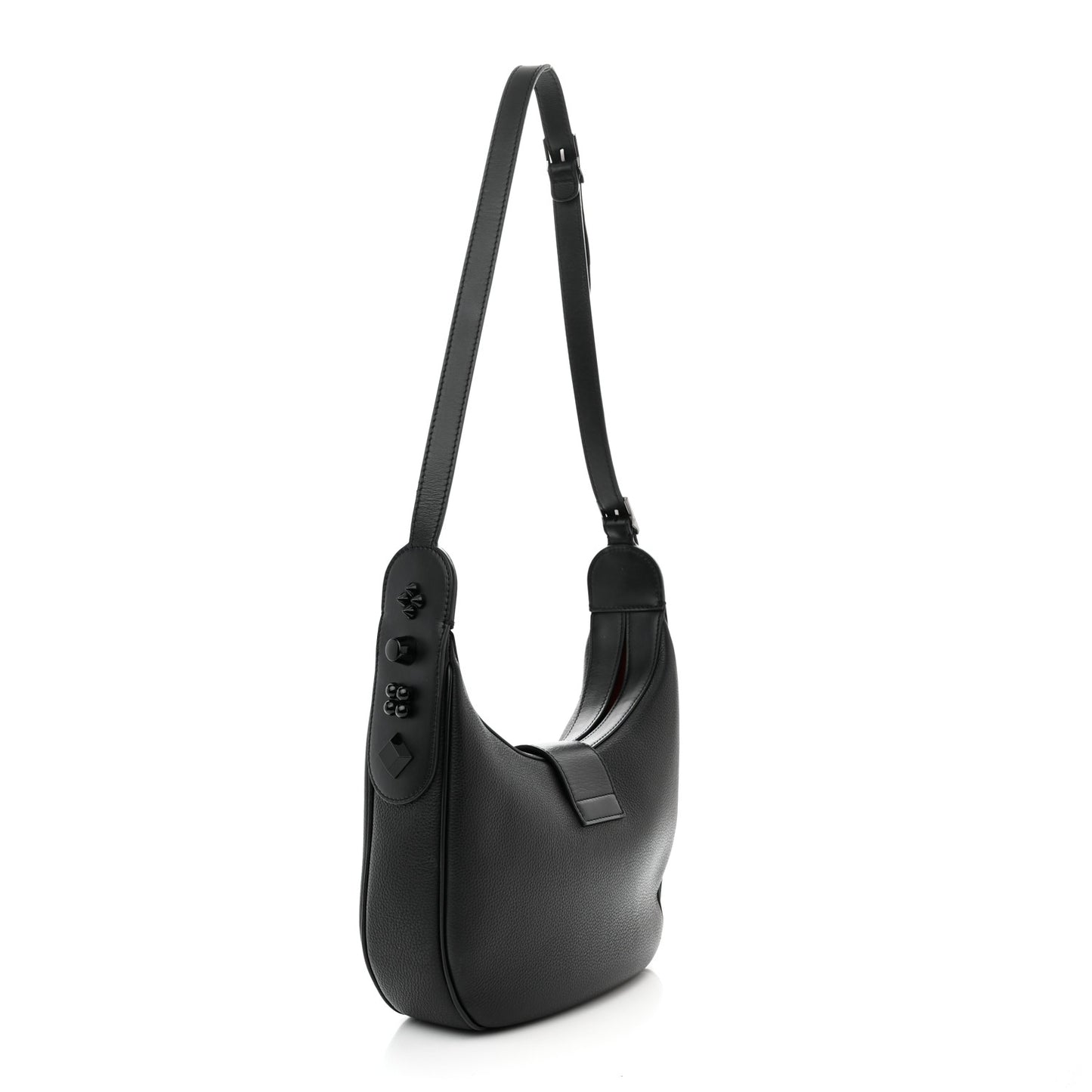 Grained Calfskin Carasky Shoulder Bag Black