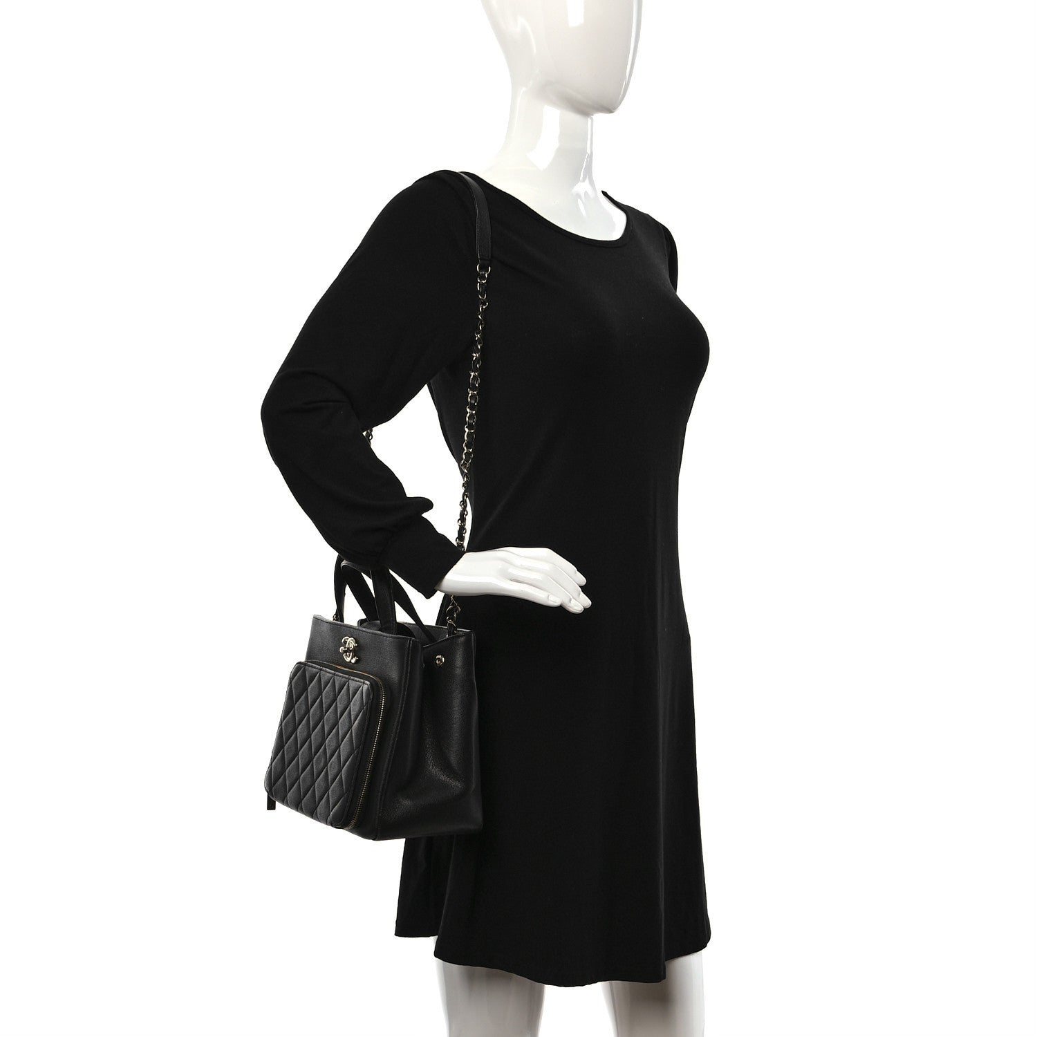 Chanel Caviar Quilted Small Business Affinity Shopping Bag Black 2 of 9