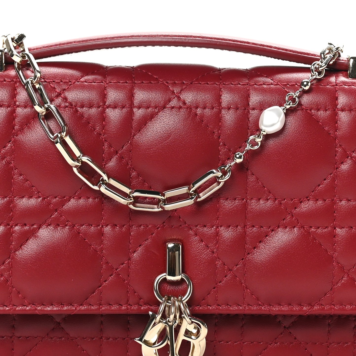 Lambskin Cannage Mini My Dior Bag Burgundy