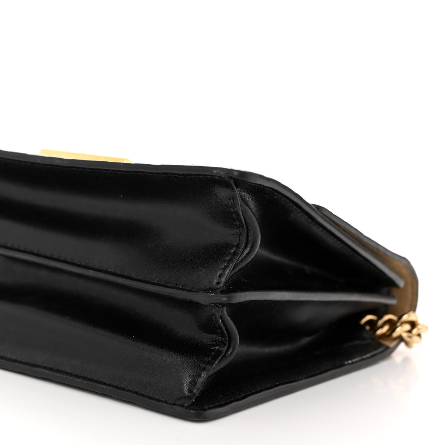 Vitello Liberty Bi-Color FF 1974 Embossed Small Kan U Shoulder Bag Maya Black