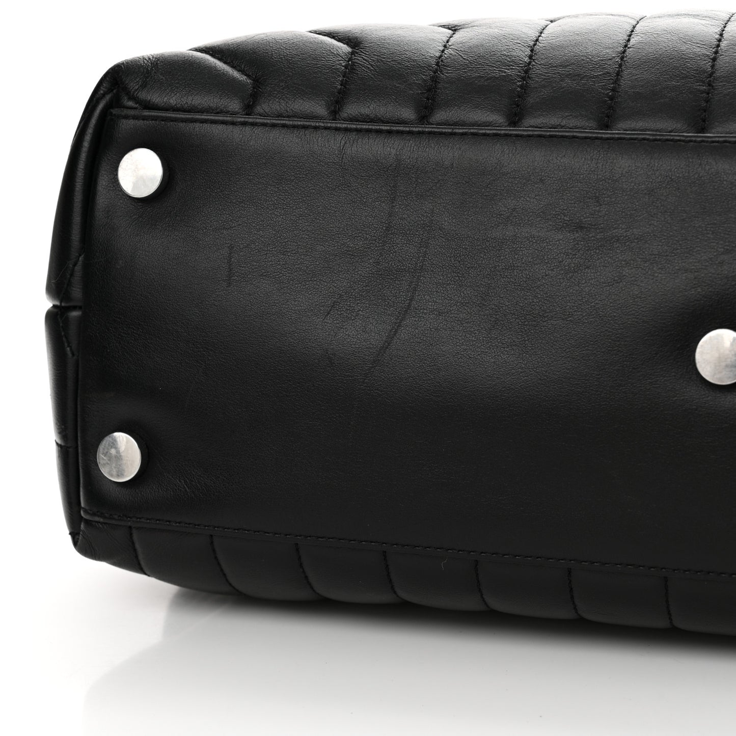 Calfskin Y Quilted Monogram Large Loulou Chain Satchel Black