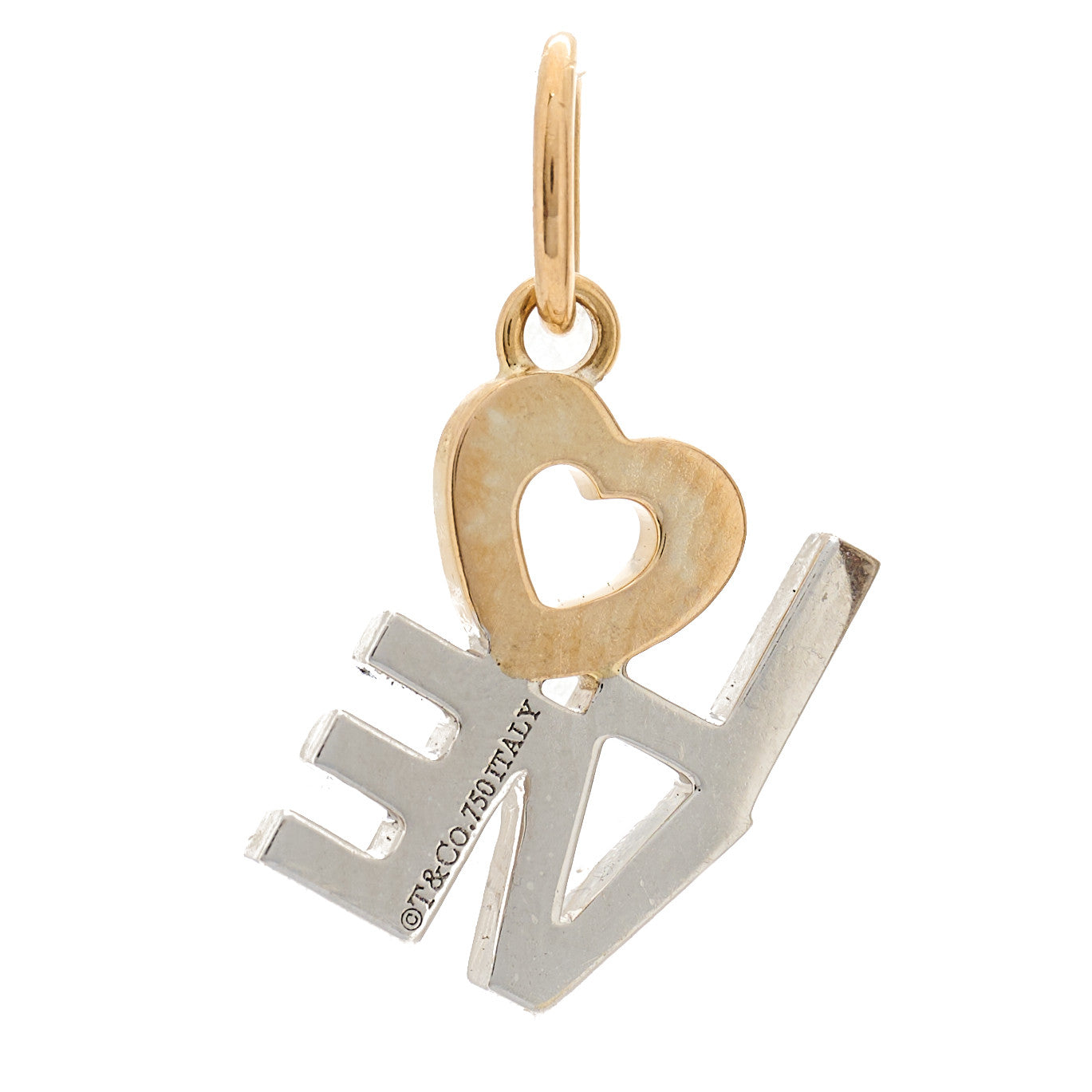 18K Rose White Gold Diamond Love Charm