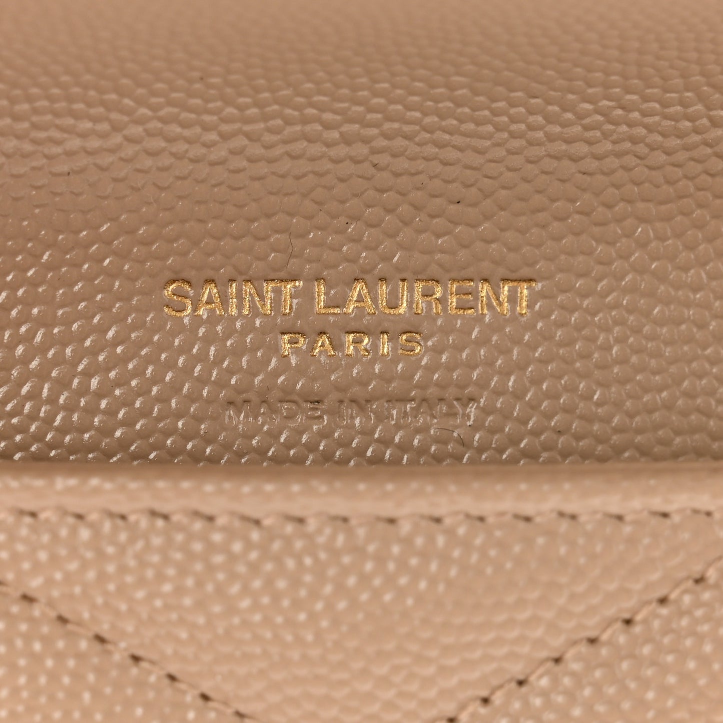Grain De Poudre Matelasse Chevron Monogram Envelope Clutch Dark Beige