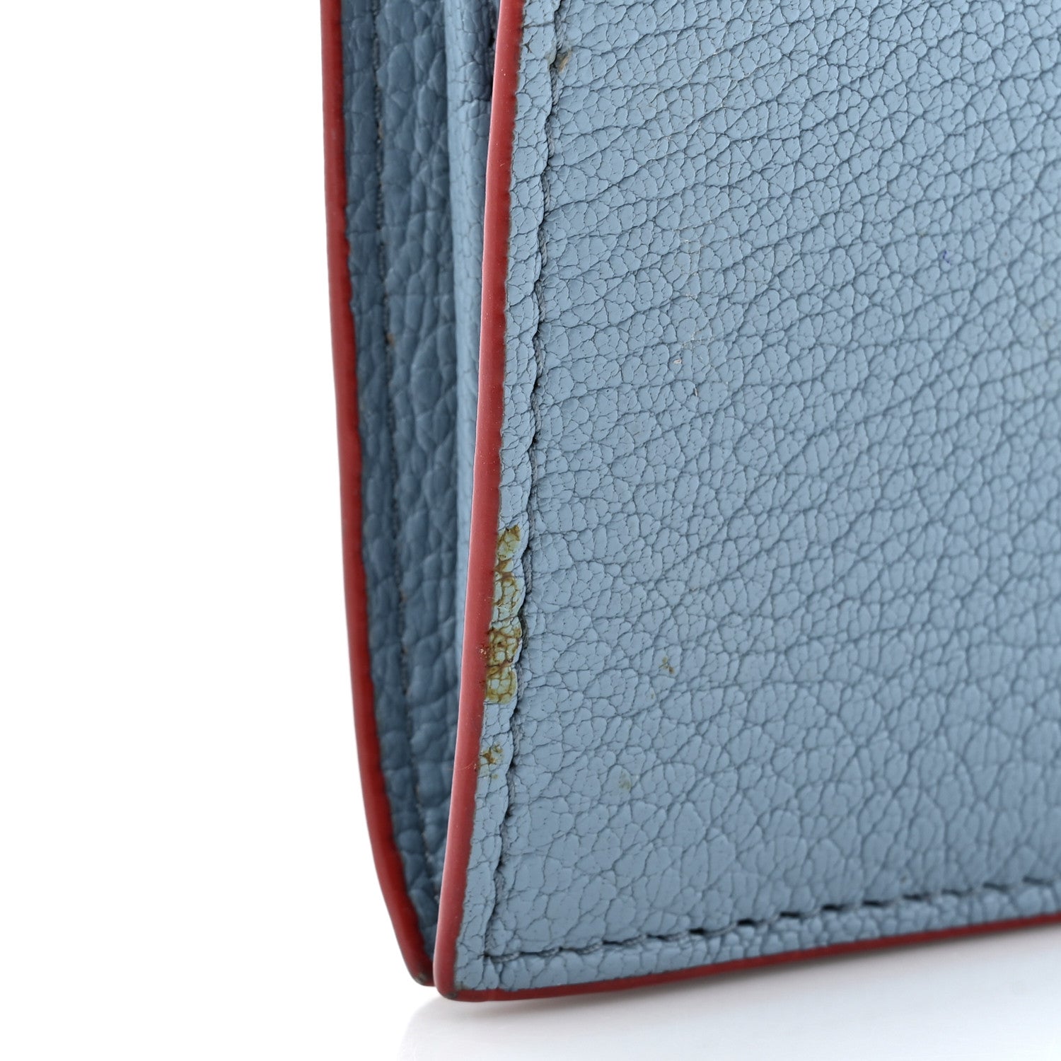 Miu Miu Goatskin Madras Love Wallet Blue Red 10 of 11