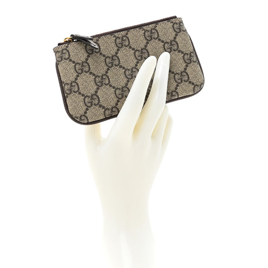 GG Supreme Monogram Selleria Key Case Brown