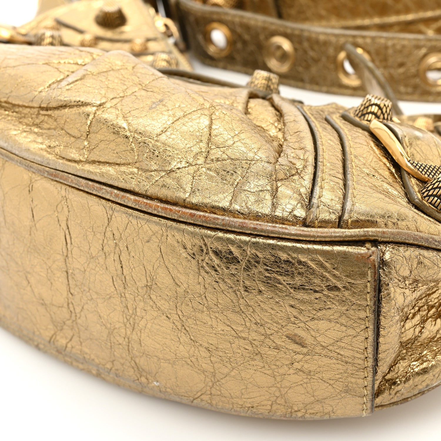 Balenciaga Metallic Agneau Arena Le Cagole Shoulder Bag XS Gold 14 of 18
