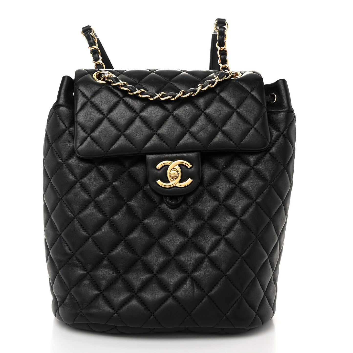 Lambskin Quilted Small Urban Spirit Backpack Black