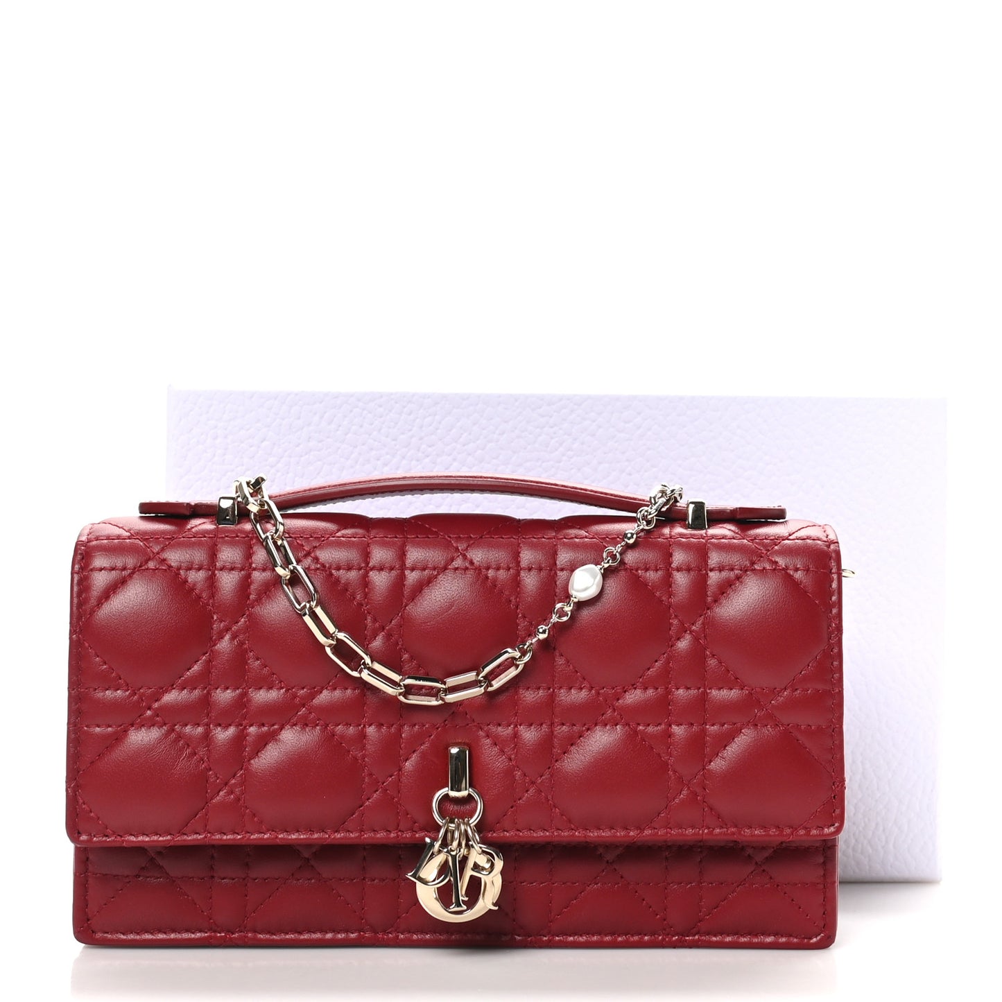 Lambskin Cannage Mini My Dior Bag Burgundy