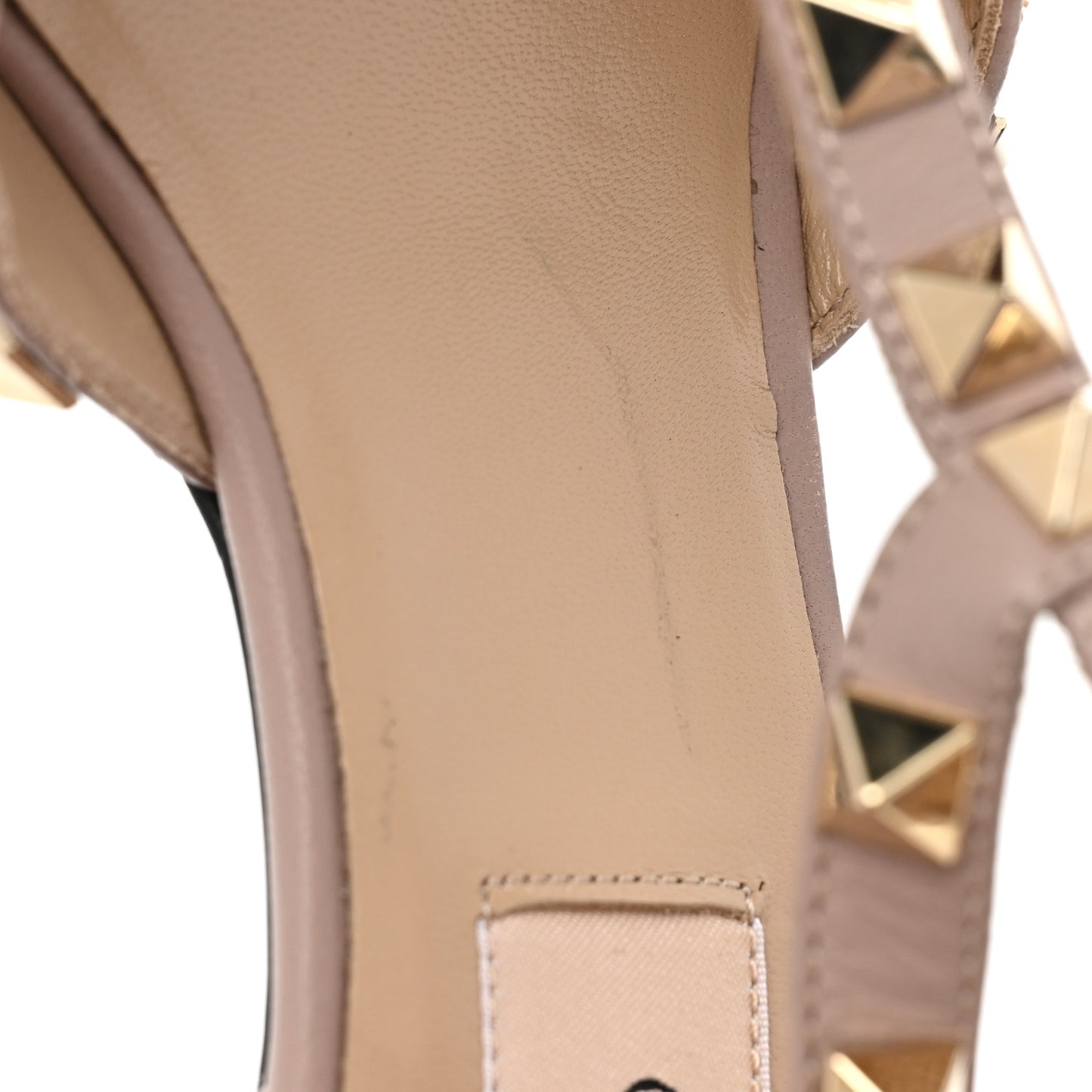 Patent Nappa Rockstud Ankle Strap 65mm Pumps 36 Black Poudre