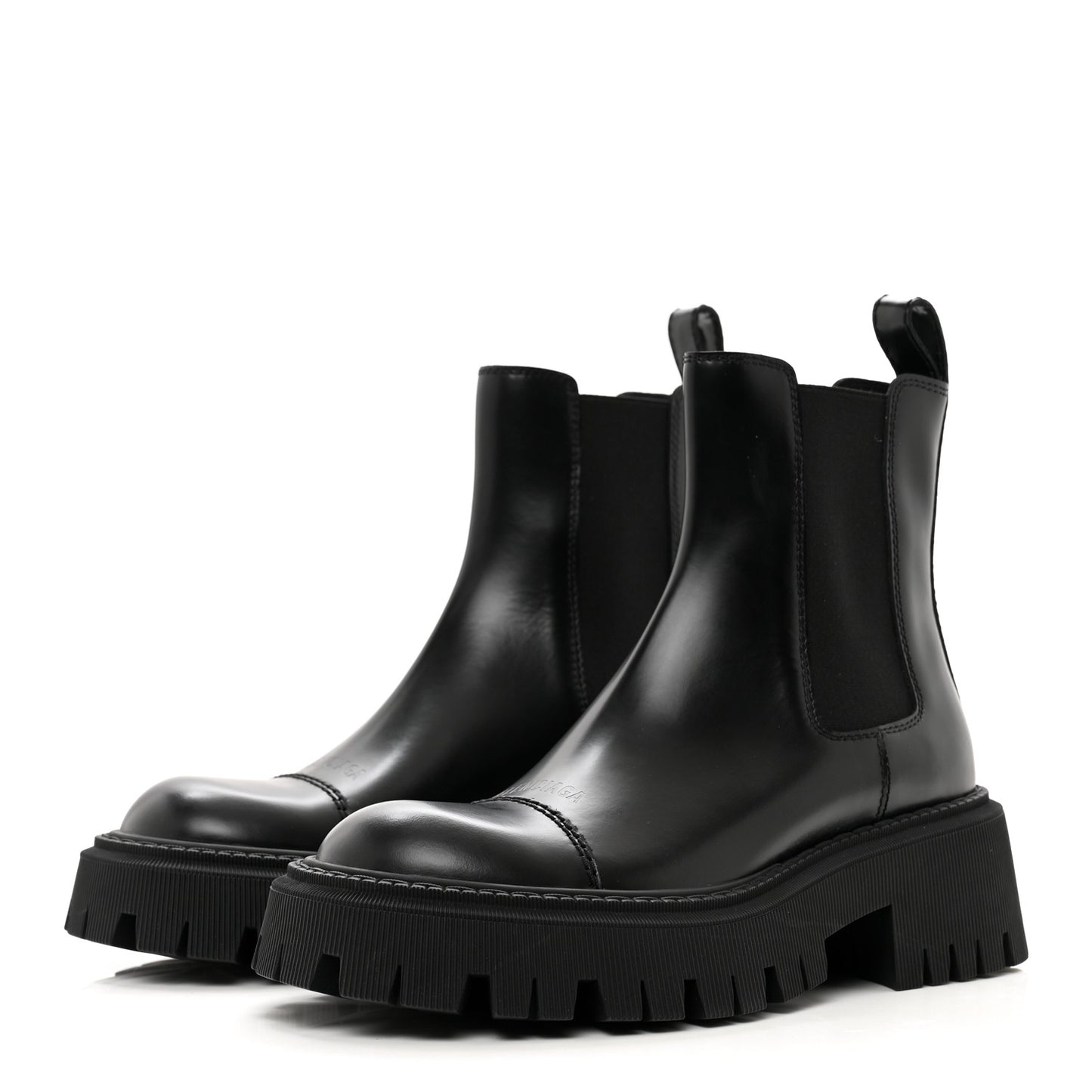 Jive Smooth Calfskin Logo Embossed Womens Tractor 20mm Chelsea Boots 36 Black