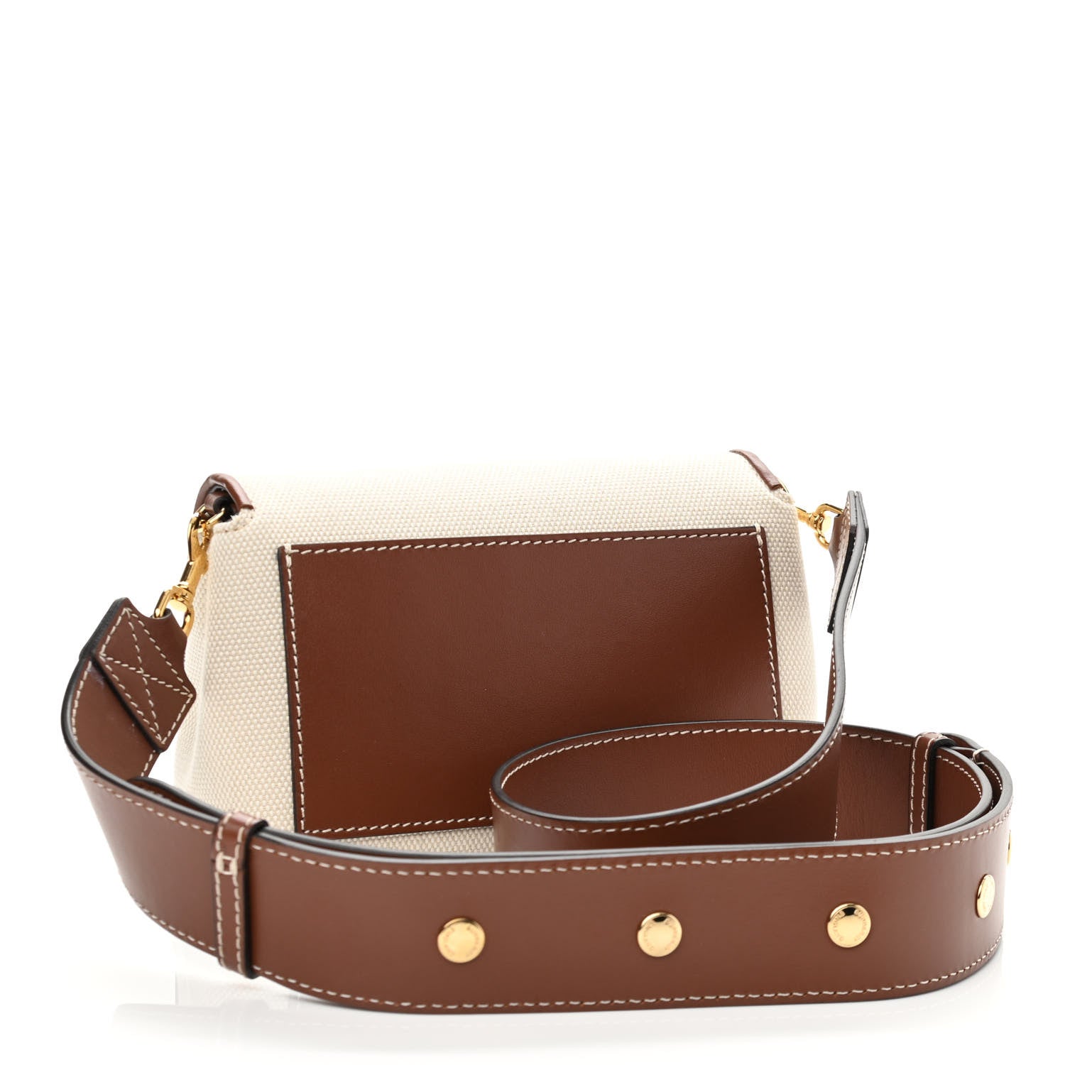 Burberry Calfskin Canvas Horseferry Print Hackberry Crossbody Bag Natural Tan 3 of 10