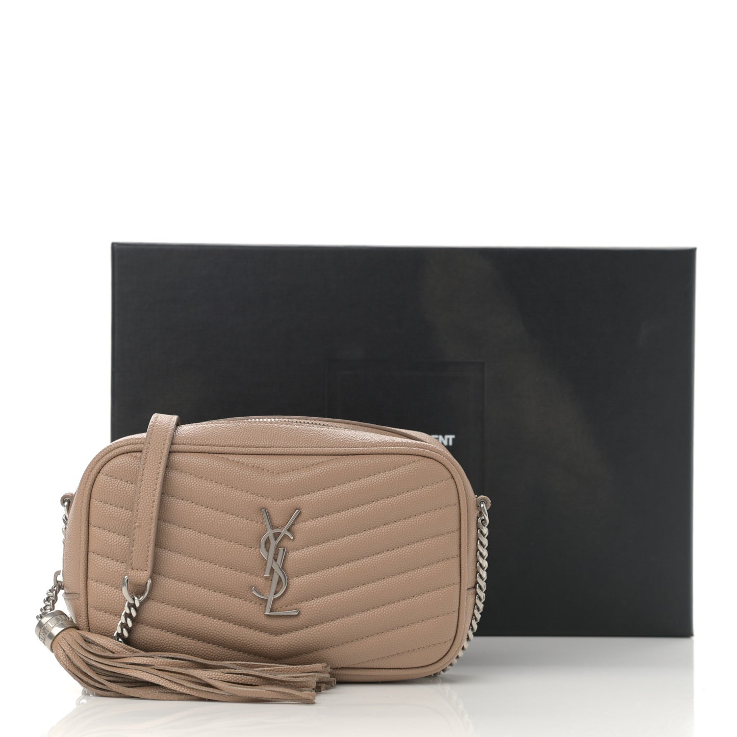 Grain De Poudre Matelasse Monogram Mini Lou Camera Bag Dark Latte