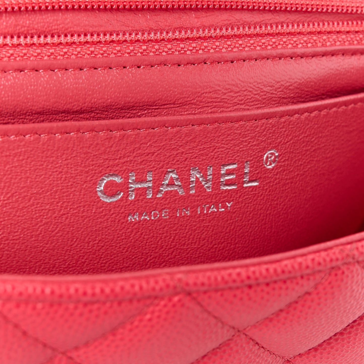 Caviar Quilted Mini Rectangular Flap Dark Pink