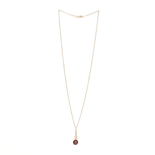 Chain No 5 CC Necklace Red Gold