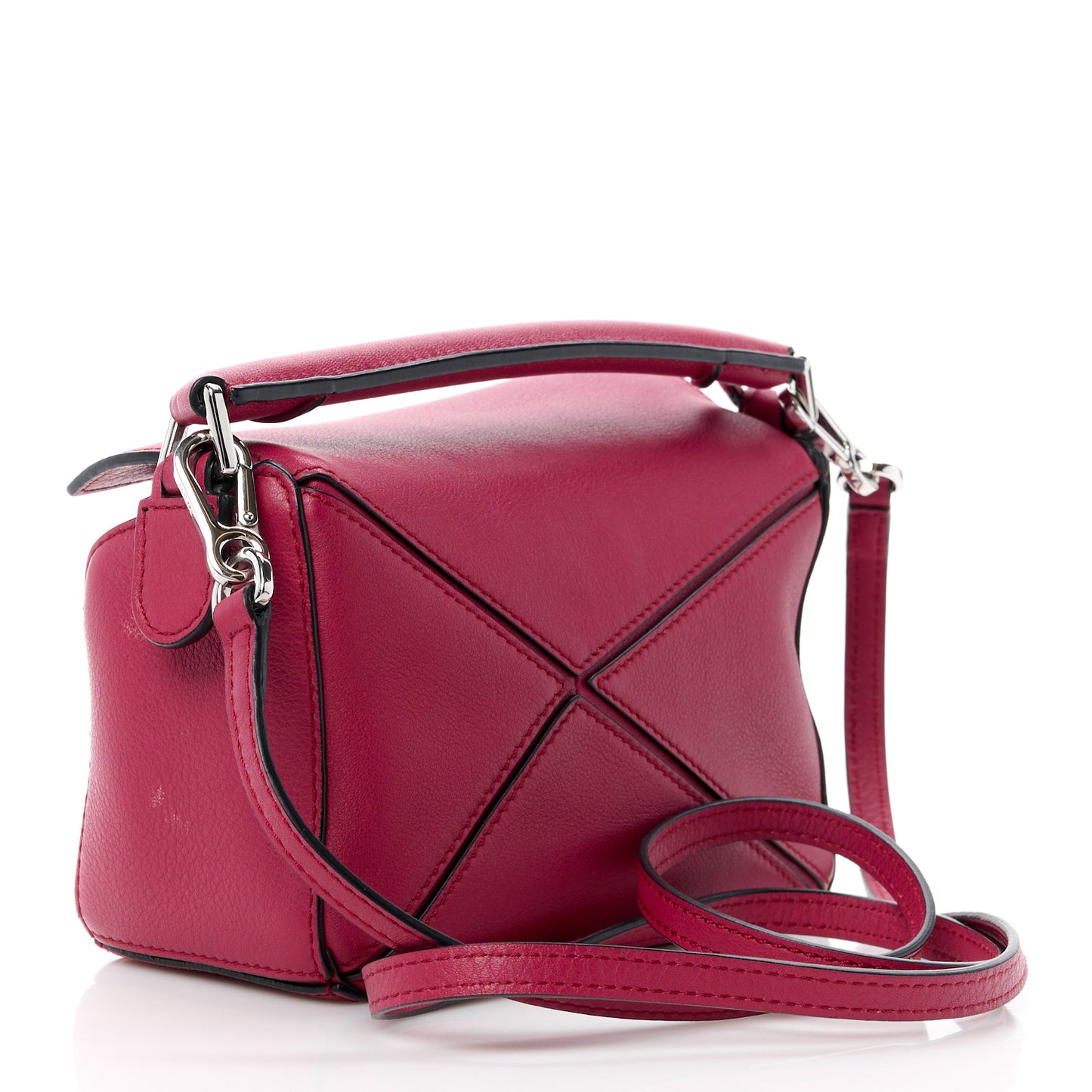 Calfskin Mini Puzzle Bag Raspberry