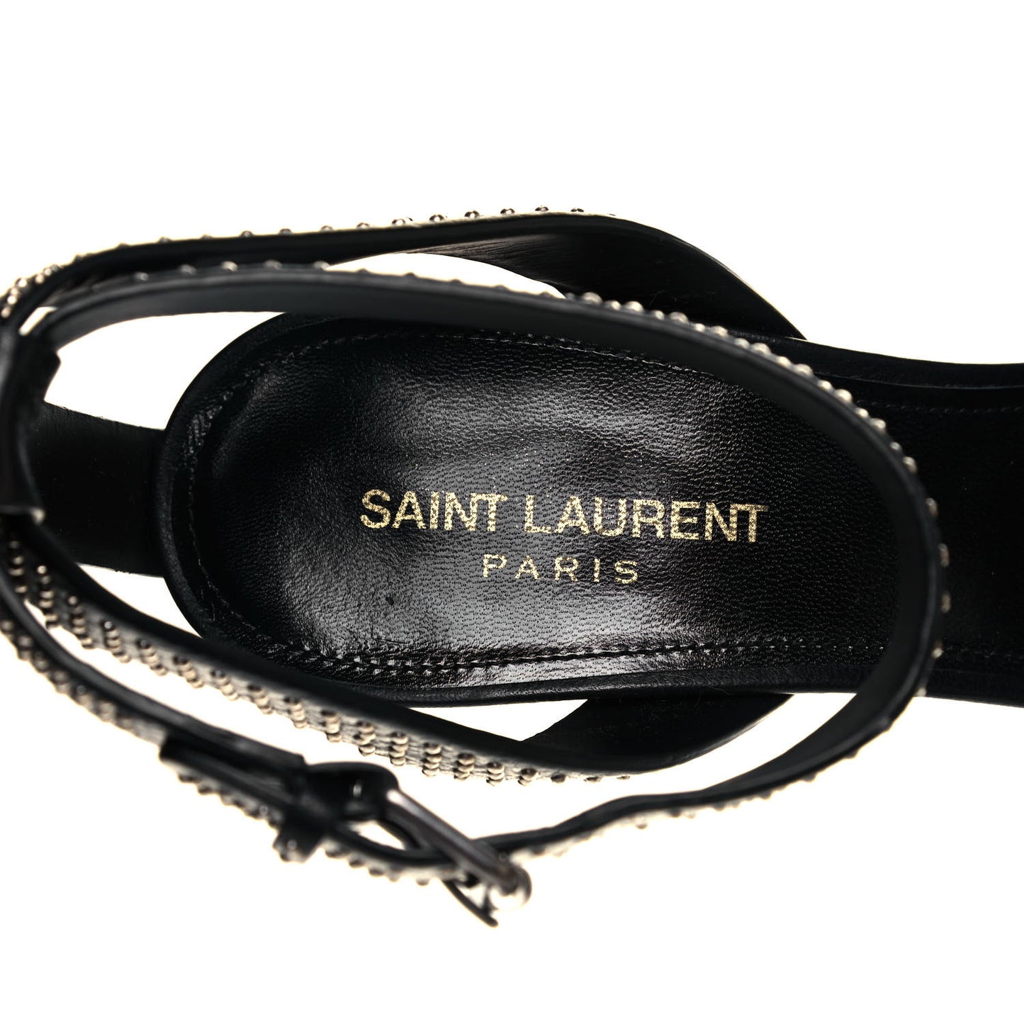 Calfskin Studded Oak 75 Sandals 40 Black