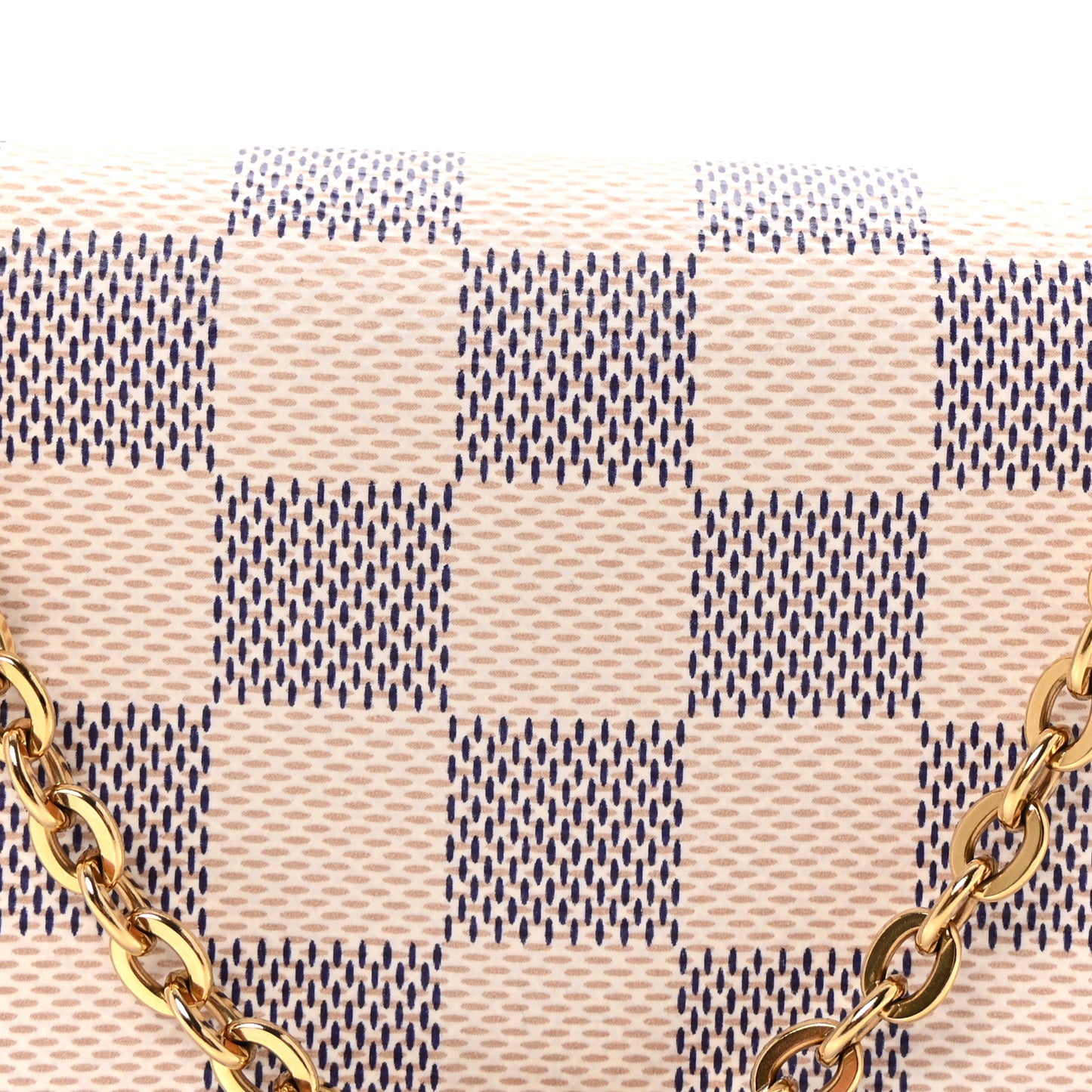Damier Azur Pochette Felicie Chain Wallet Rose Ballerine