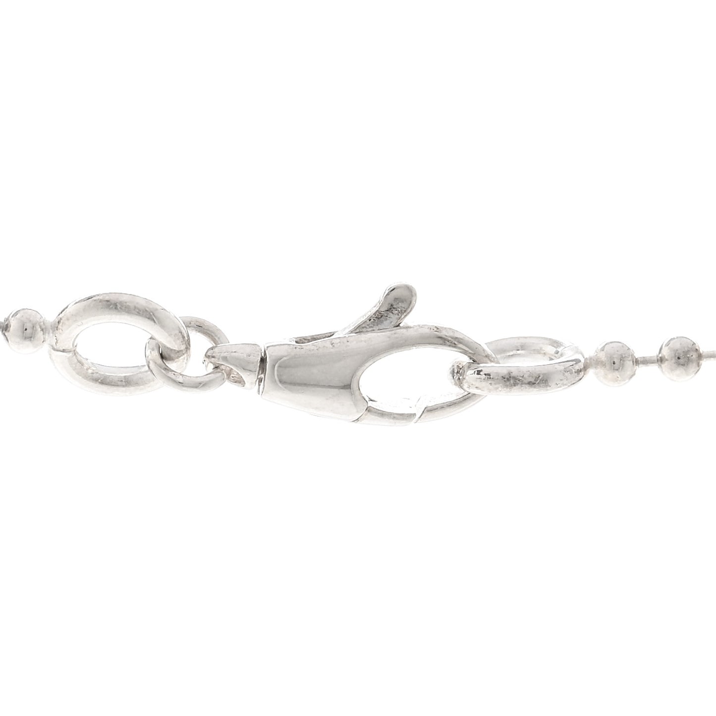 Sterling Silver Interlocking GG Pendant Beaded Necklace