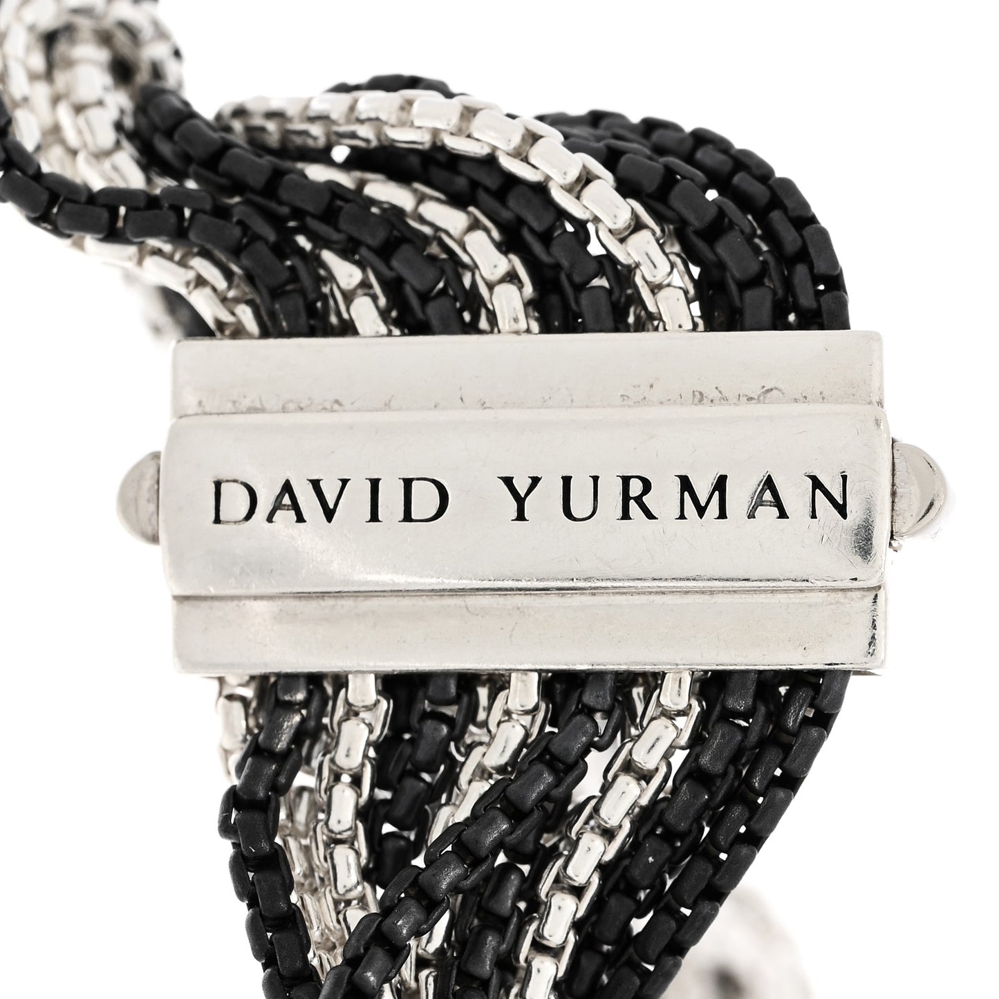 DAVID YURMAN Darkened Sterling Silver 21mm Multi Row Box Chain Bracelet
