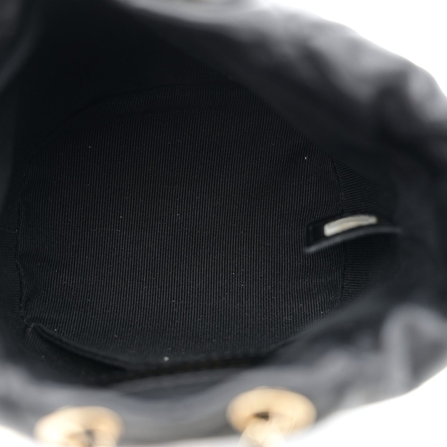 Lambskin Quilted Pearl Mini About Pearls Drawstring Bag Black