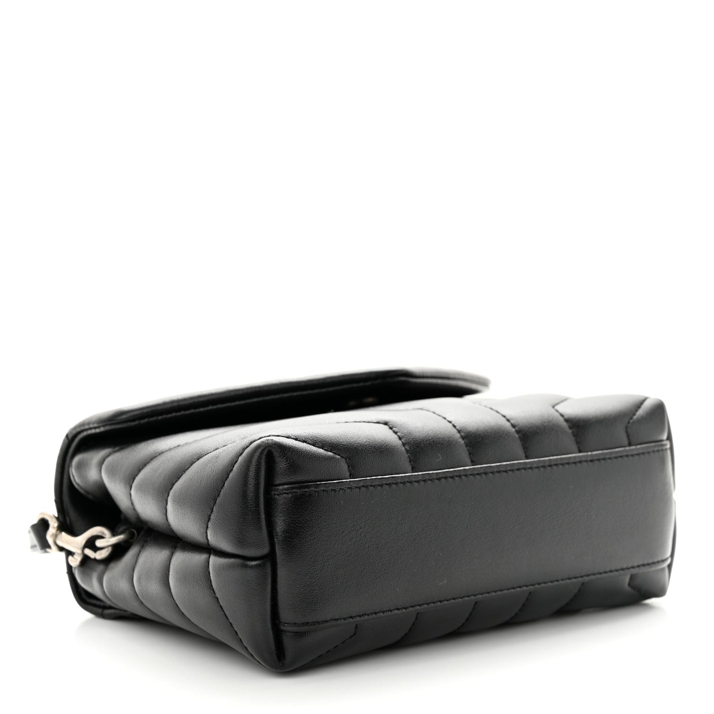 Calfskin Y Quilted Monogram Toy Loulou Crossbody Bag Black