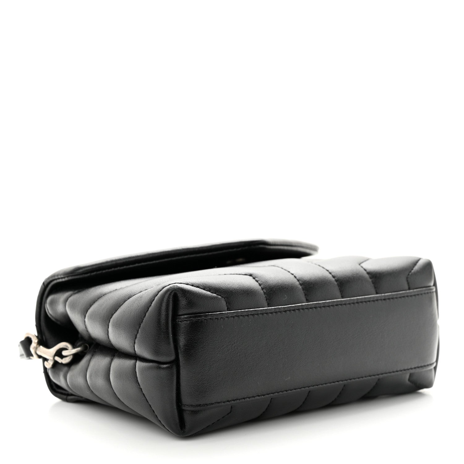 Saint Laurent Calfskin Y Quilted Monogram Toy Loulou Crossbody Bag Black 4 of 9