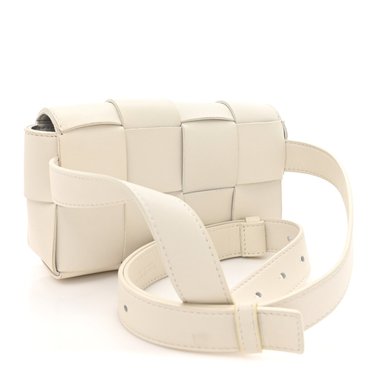 Nappa Maxi Intreccio The Belt Cassette Bag White