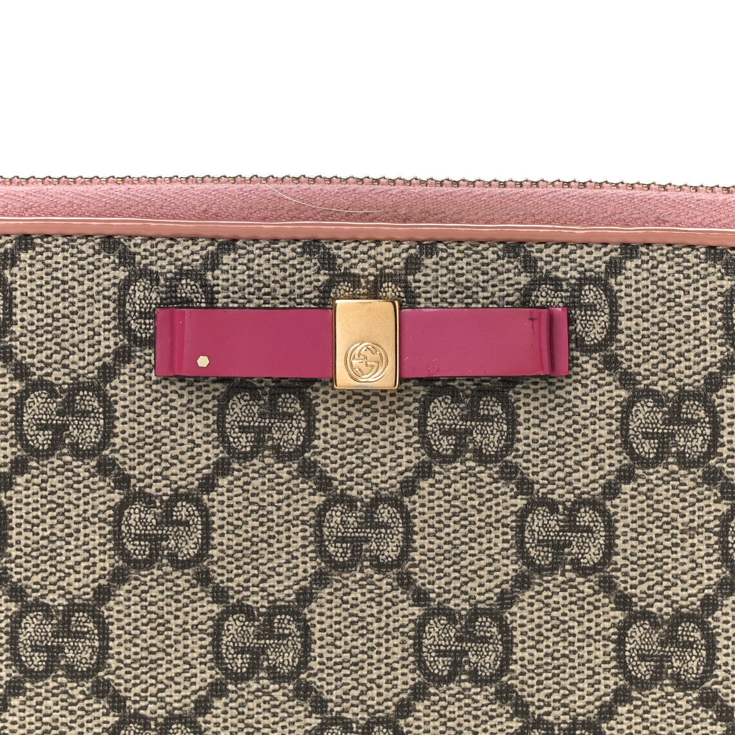 Gucci Monogram Bow Zip Around Wallet Pink 7 of 16