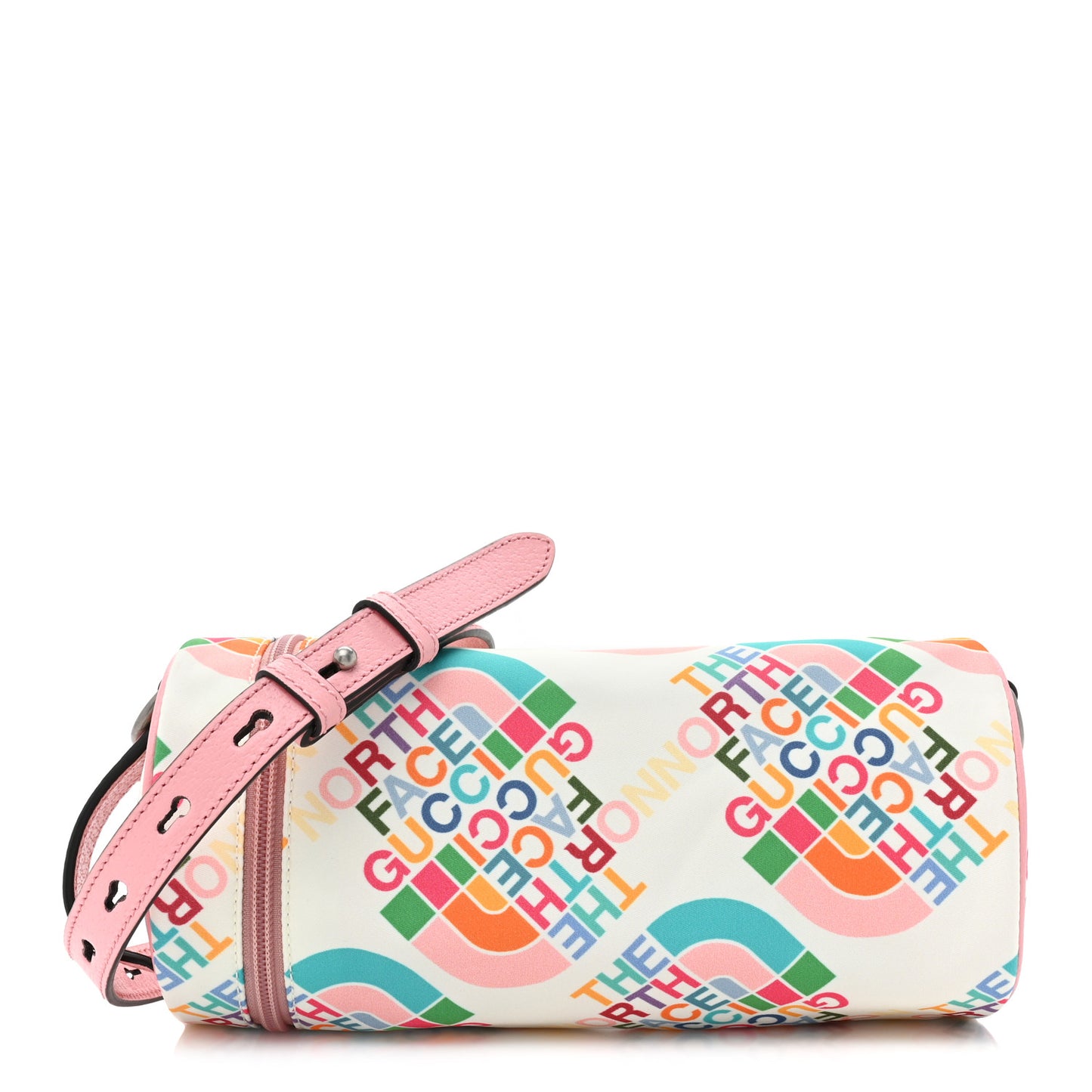 X THE NORTH FACE Econyl Nylon Barrel Shoulder Bag Ivory Turquoise Wild Rose