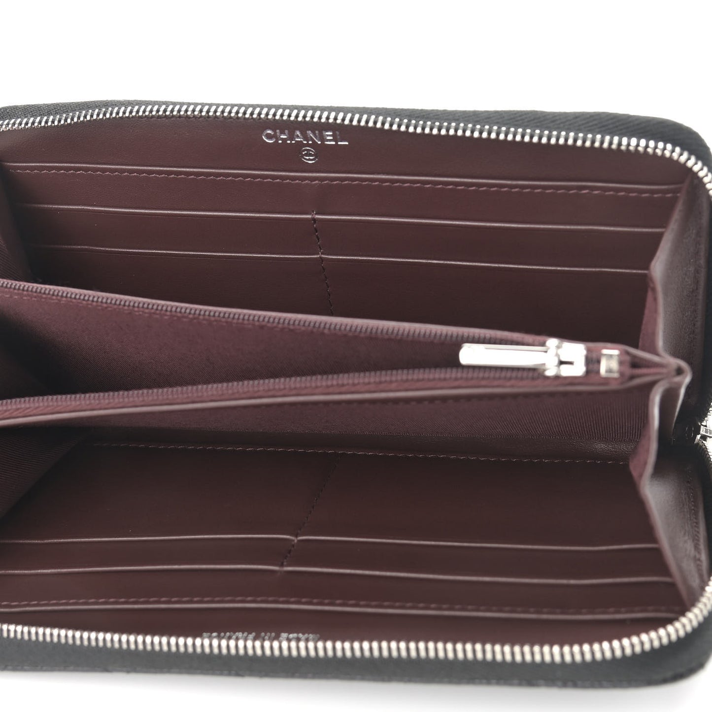 Caviar Quilted Large Gusset Zip Around Wallet Black