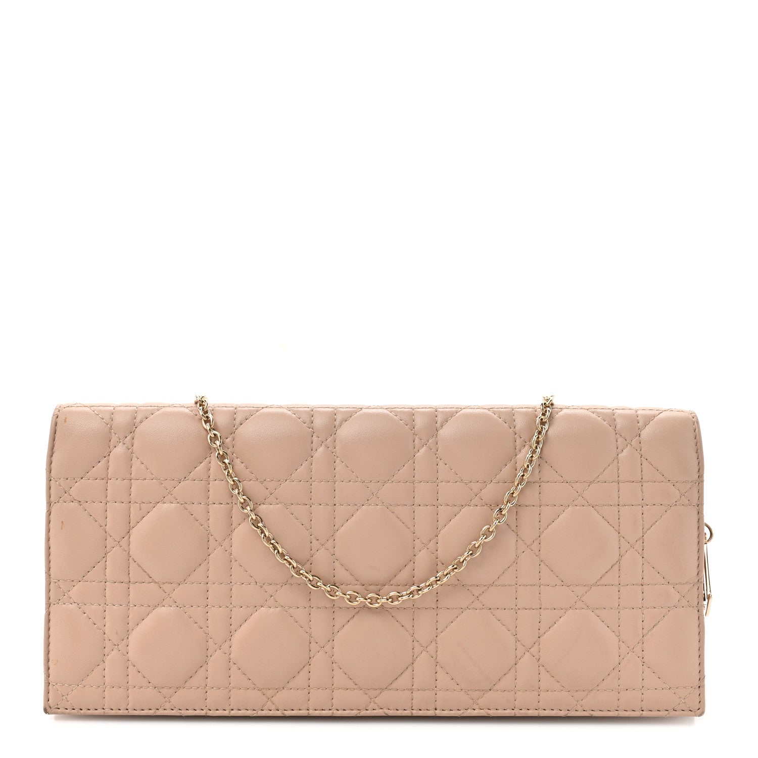 Christian Dior Lambskin Cannage Lady Dior Convertible Clutch Pink