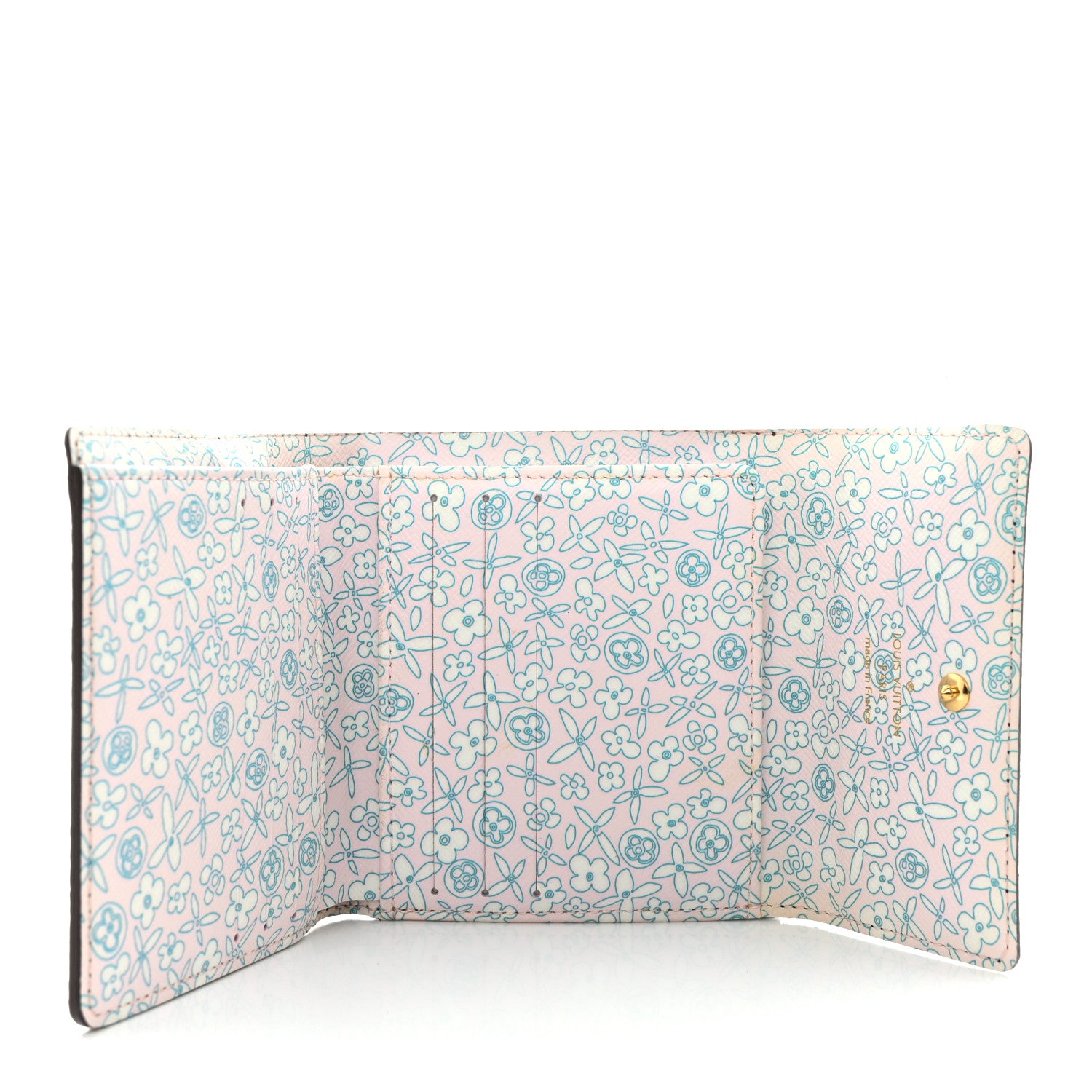 Louis Vuitton Monogram Fleuri Elise Wallet Rose 5 of 15