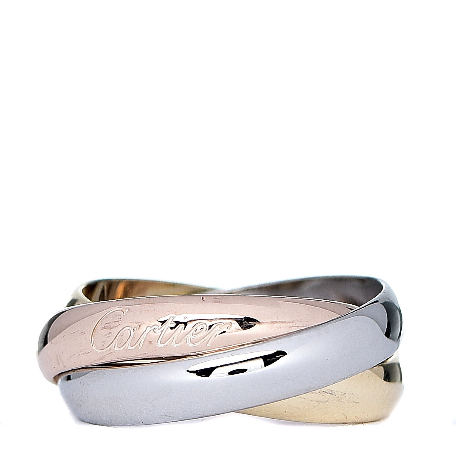 Cartier 18K Pink Yellow White Gold Classic Trinity Ring 50 5.25 1 of 4