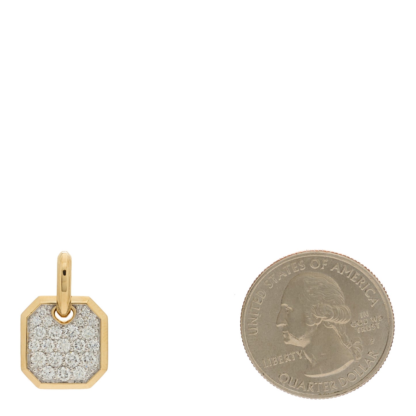 18K Yellow Gold Diamond Roman Amulet Pendant