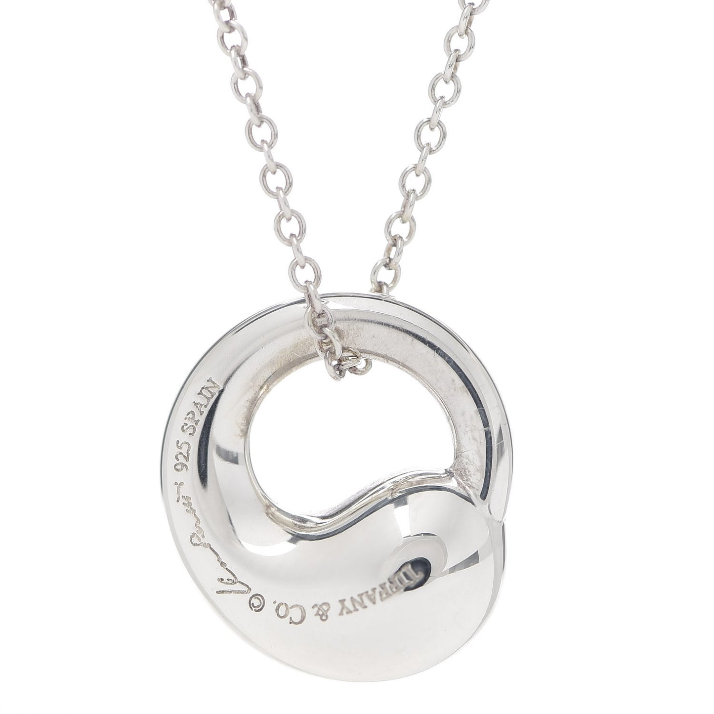 Sterling Silver 12mm Elsa Peretti Eternal Circle Pendant Necklace